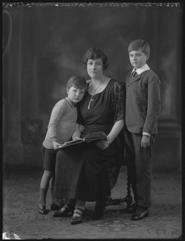 Michael george harrison; lady lettice joan harrison (née cholmondeley, later lady shepard); robert peter harrison npg x37122