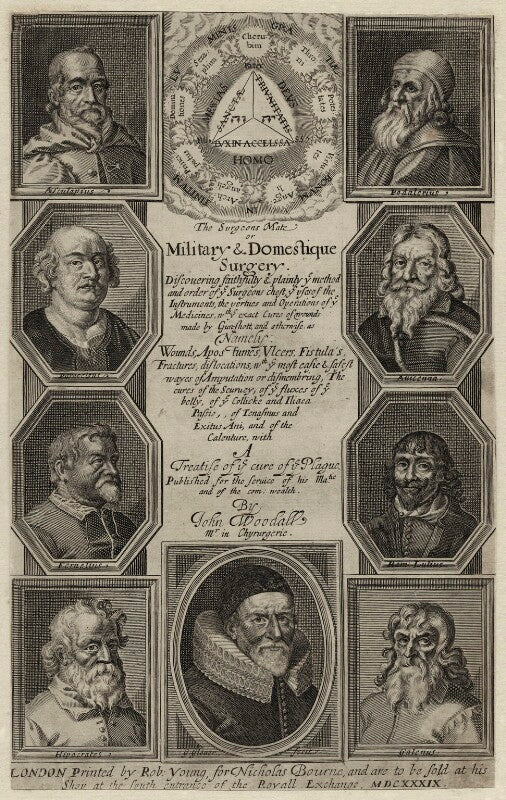 John Woodall in the title page to his 'Military and Domestique Surgery' NPG D27287