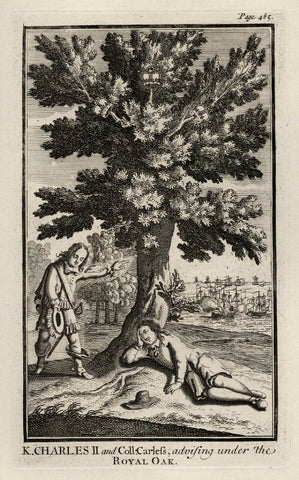 King Charles II and Coll Carless, advising under the Royal Oak (William Carlos (Careless); King Charles II) NPG D28647