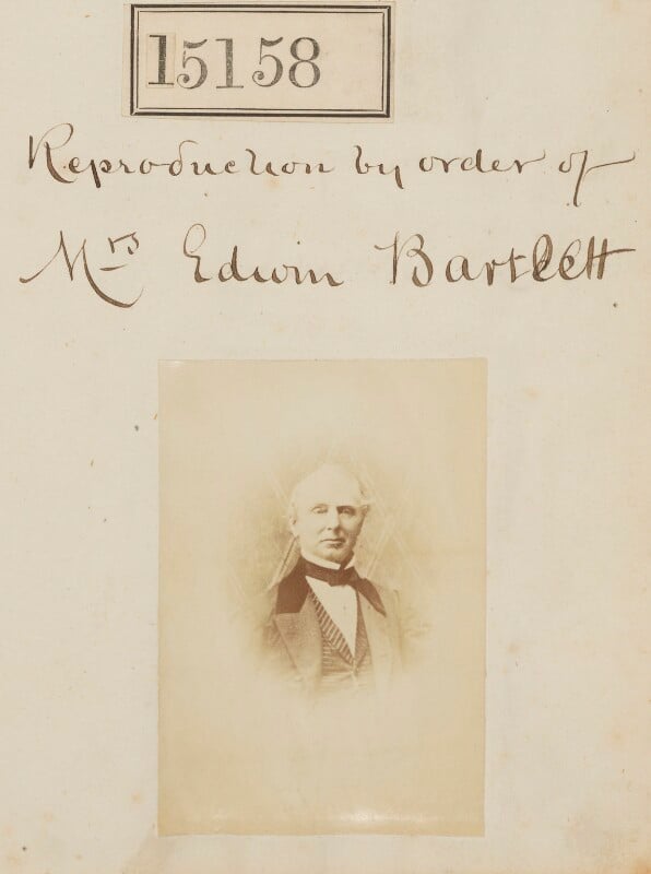 Unknown man ('reproduction by order of mrs edwin bartlett') npg ax63401