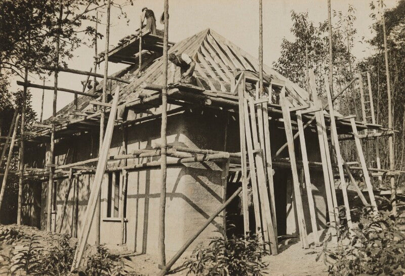 'mud house being build' (home of ray strachey) npg ax160773