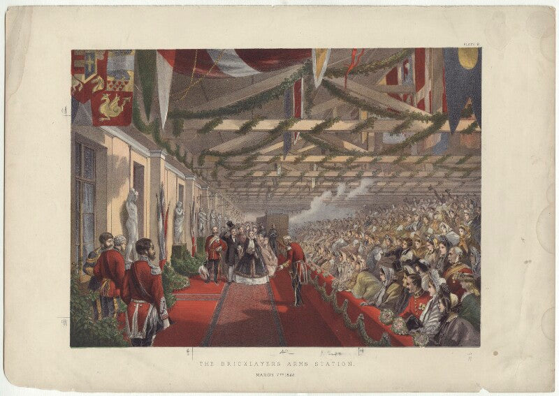'the bricklayer's arms station, march 7th 1863' (including king edward vii; queen alexandra) npg d33985