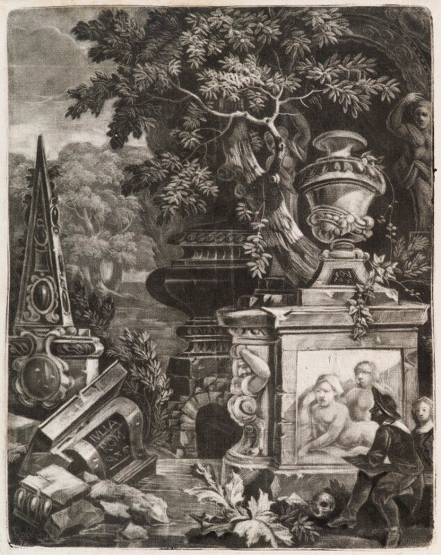 Artist sketching classical ruins npg d11791