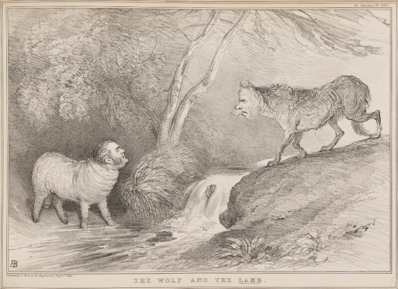 The wolf and the lamb (william lamb, 2nd viscount melbourne; henry brougham, 1st baron brougham and vaux) npg d41272