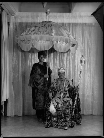 Ladapo Samuel Ademola II, King of Abeokuta and an unknown attendant NPG x132172