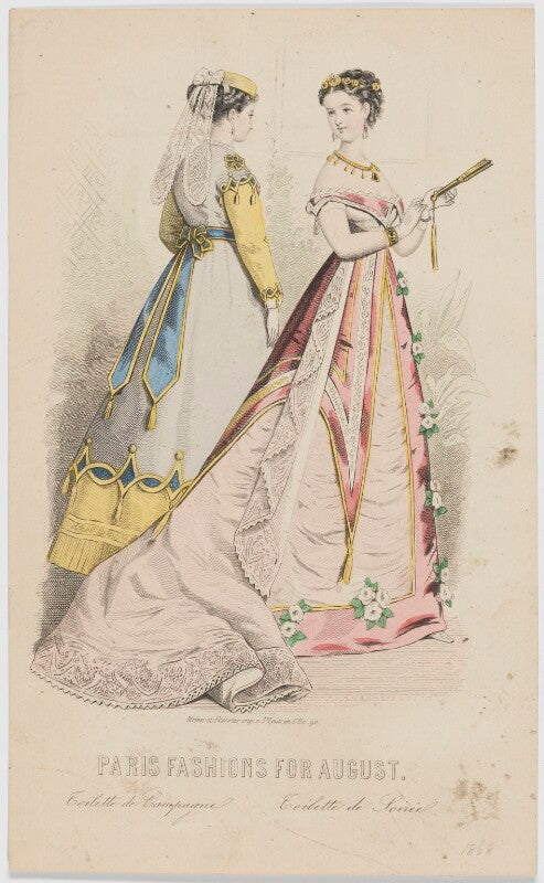 'paris fashions for august. toilette de campagne. toilette de soirée.' npg d48033