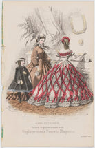 'The Fashions'. Ball dress and walking dress, December 1862 NPG D47999