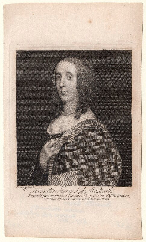 Unknown woman engraved as henrietta maria wentworth, 6th baroness wentworth npg d8225