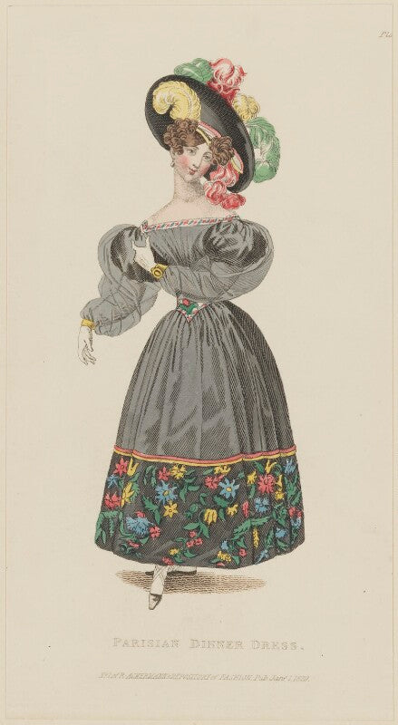 'parisian dinner dress', january 1829 npg d47636