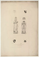 Sir Peter Arderne; Lady Arderne (as kneeling figures in window of Latton Church, Essex) NPG D7089