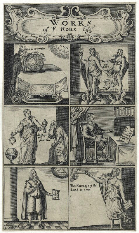 The title page to francis rous's 'works' npg d29096