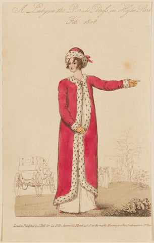 'A Lady in the Parade Dress in Hyde Park, Feb. 1808' NPG D47513