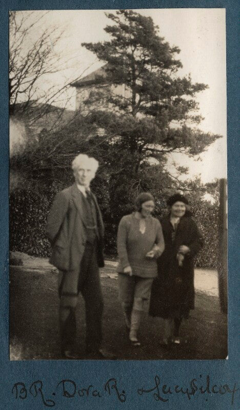 Bertrand russell; dora winifred russell (née black); lucy mary silcox npg ax142975