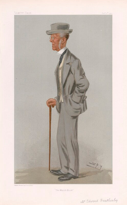 Edward weatherby ('men of the day. no. 826. "the match book."') npg d45088