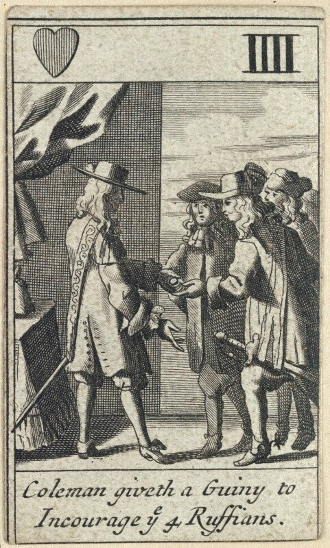 'coleman giveth a guiny to incourage ye 4 ruffians' (edward colman (coleman)) npg d23012(j)