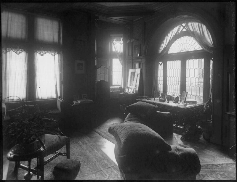 The oak room and library in grace lowrey (née woodruff), lady ashfield's home npg x183789