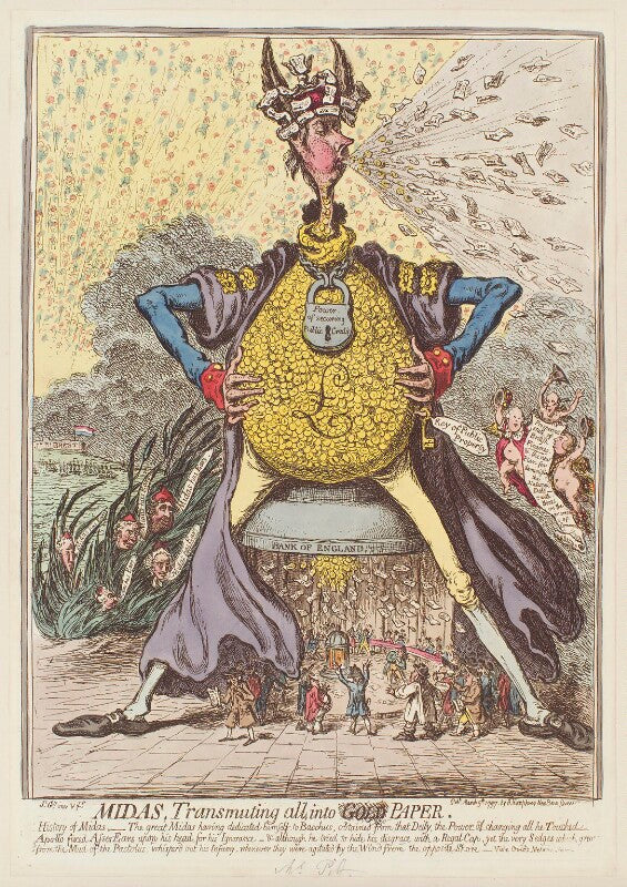 'midas, transmuting all, into paper' npg d12603