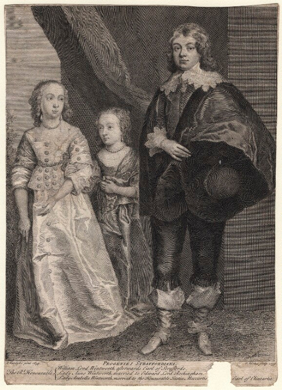 Anne, lady rockingham; arabella, viscountess mountcashel; william wentworth, 2nd earl of strafford npg d16281