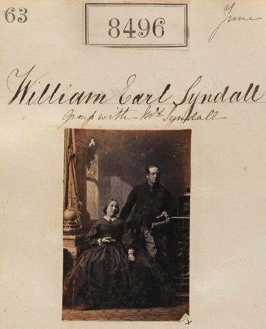 Possibly William Earle Biscoe (né Tyndale) and possibly Elizabeth ('Eliza') Carey Biscoe (formerly Tyndale, née Sandeman) ('William Earl Syndall group with Mrs Syndall') NPG Ax58318