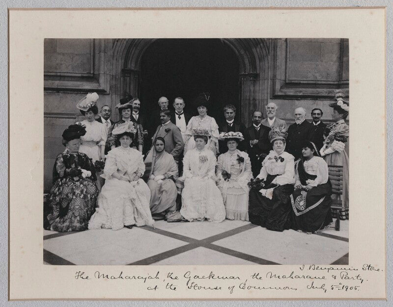 The maharaja and maharani of baroda and party on the terrace of the house of commons npg x135610