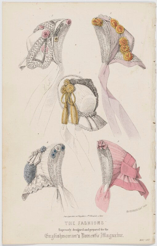 'the fashions'. plate of bonnets, may 1861 npg d47988