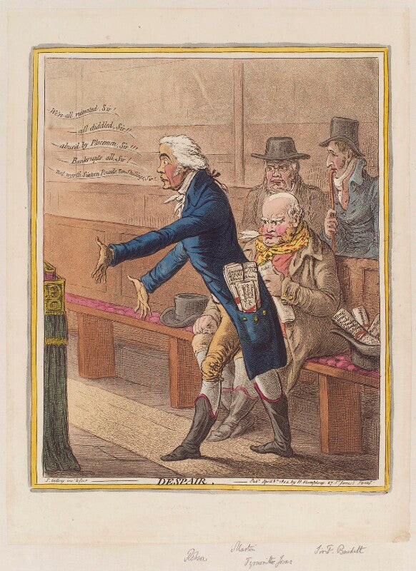 'despair' (richard bateman robson; john horne tooke; thomas tyrwhitt jones; sir francis burdett, 5th bt) npg d12787