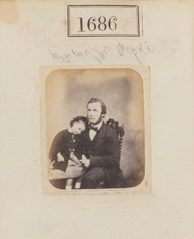 'Reproduced by order of Count Pepoli' (Unknown man and girl) NPG Ax51079