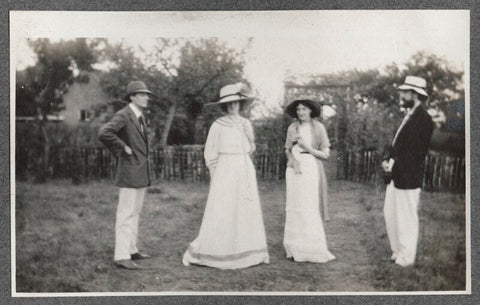 Lady Ottoline Morrell; Virginia Woolf; Lytton Strachey and an unknown man NPG Ax140271