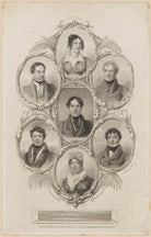 Catherine Stephens, Countess of Essex; William Dowton; Robert William Elliston; Charles Mayne Young; Richard Jones; John Braham; Mary Ann Davenport (née Harvey) NPG D38603
