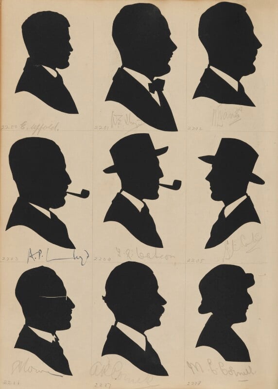 Tourists on the west pier, brighton (e. afford; w.e. rhys?; n. evans; a.p. lily?; l.g. watson?; g.w. carter?; s. rowe; a.r. cornell; m.c. cornell) npg d46521