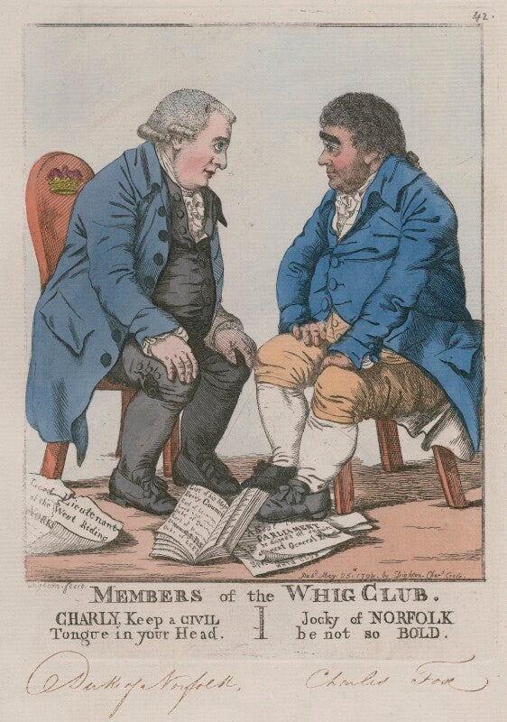 'members of the whig club' (charles howard, 11th duke of norfolk; charles james fox) npg d10721