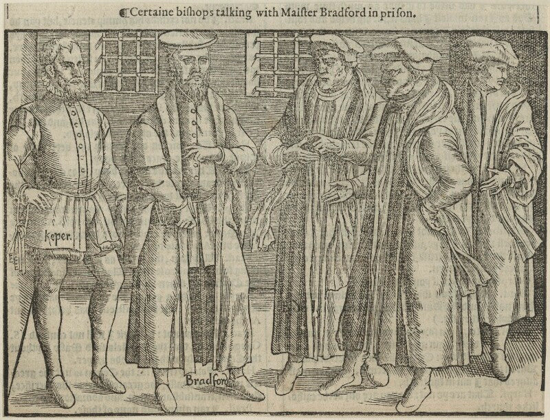 John bradford, a keeper and three unknown bishops npg d24956