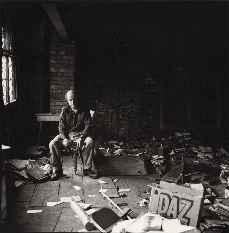 Gustav metzger practicing for a public demonstration of auto destructive art npg x134799