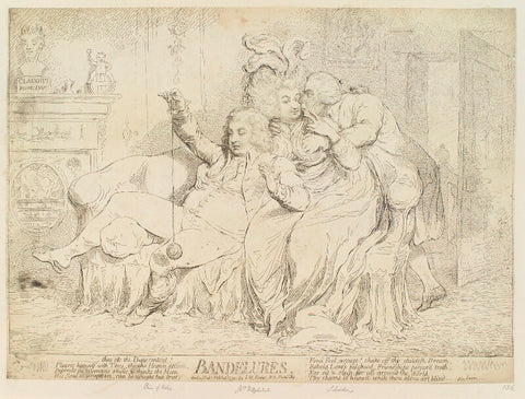 'Bandelures' (King George IV; Maria Anne Fitzherbert (née Smythe); Richard Brinsley Sheridan) NPG D12412