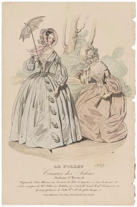 Walking or carriage costume, september 1839 npg d47764