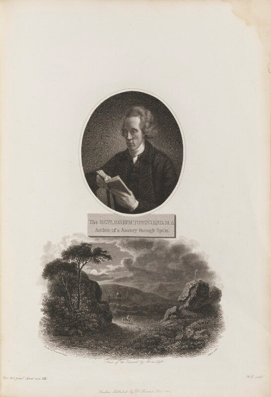 Joseph townsend with 'view of the escurial by moon light' npg d34350