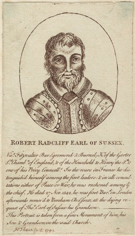 Robert Radcliffe, 1st Earl of Sussex NPG D24227