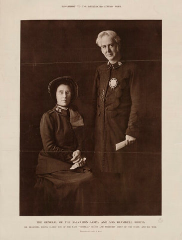 Florence Eleanor Booth (née Soper); (William) Bramwell Booth NPG x9212