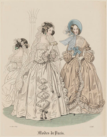 'Modes de Paris', 20 March 1839. 'Costumes de Mariée et toilette de Longchamp' NPG D47789