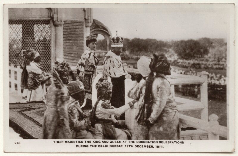 'their majesties the king and queen at the coronation celebrations during the delhi durbar' npg x135949