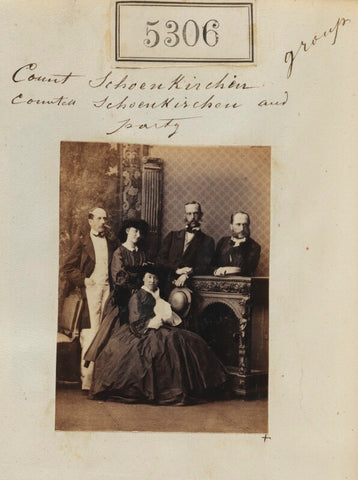 'Count Schoenkirchen, Countess Schoenkirchen and party' (Count Schoenkirchen; Countess Schoenkirchen and three unknown sitters) NPG Ax55266