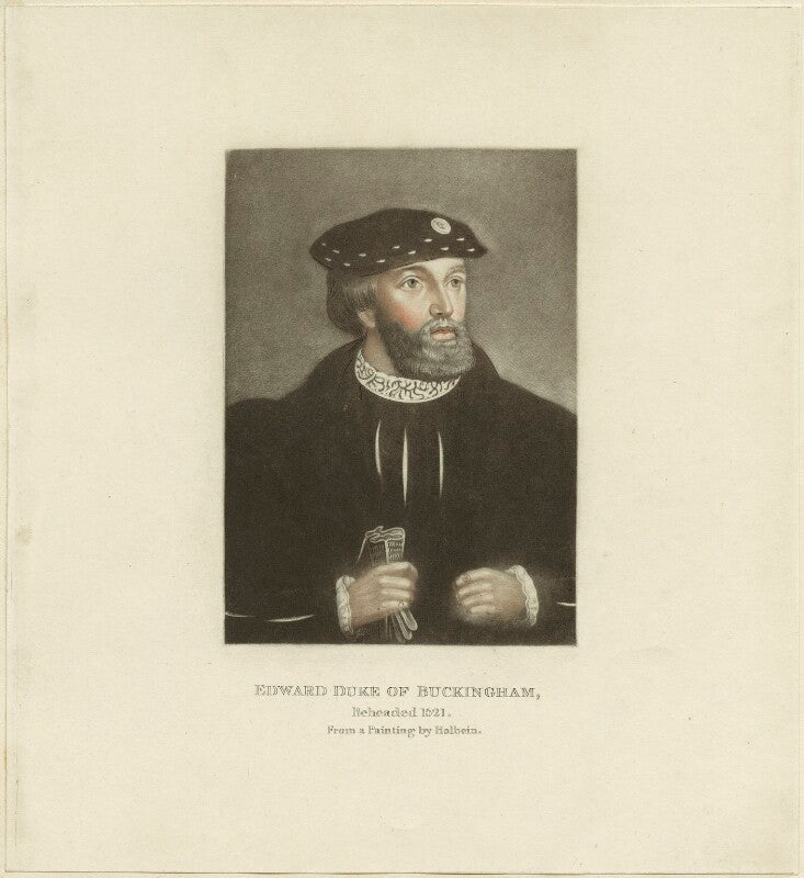 Unknown man engraved as edward stafford, 3rd duke of buckingham npg d24222