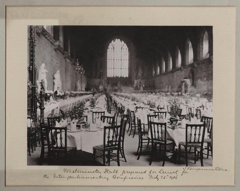'westminster hall prepared for lunch for the inter parliamentary conference' npg x135540