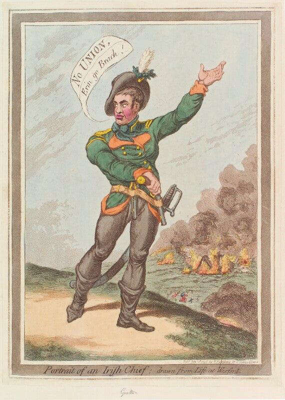 'portrait of an irish chief; drawn from life at wexford' npg d12656