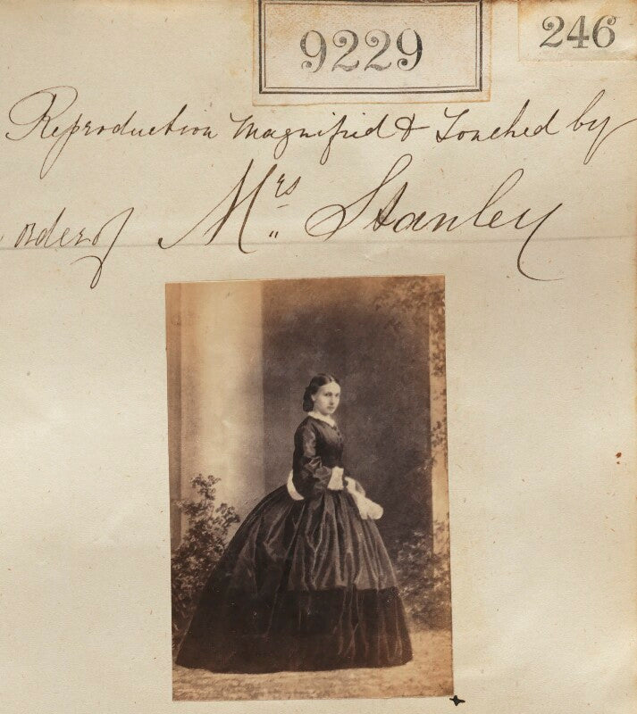'reproduction magnified and touched by order of mrs stanley' npg ax59051