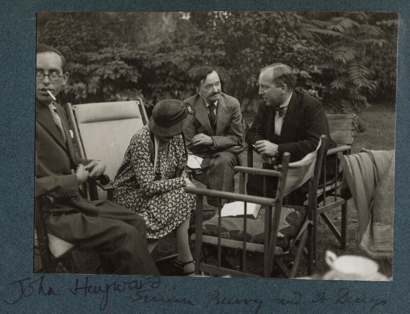 John hayward; dorothy bussy (née strachey); simon bussy and an unknown man npg ax143945