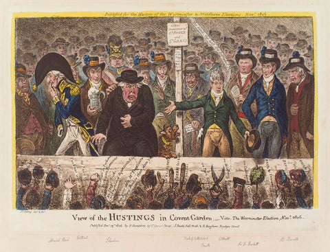 'View of the hustings in Covent Garden' NPG D12883