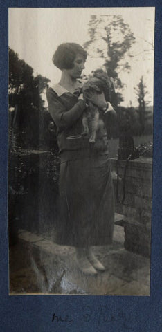 Julian Vinogradoff (née Morrell) with her dog 'Pung' NPG Ax141524