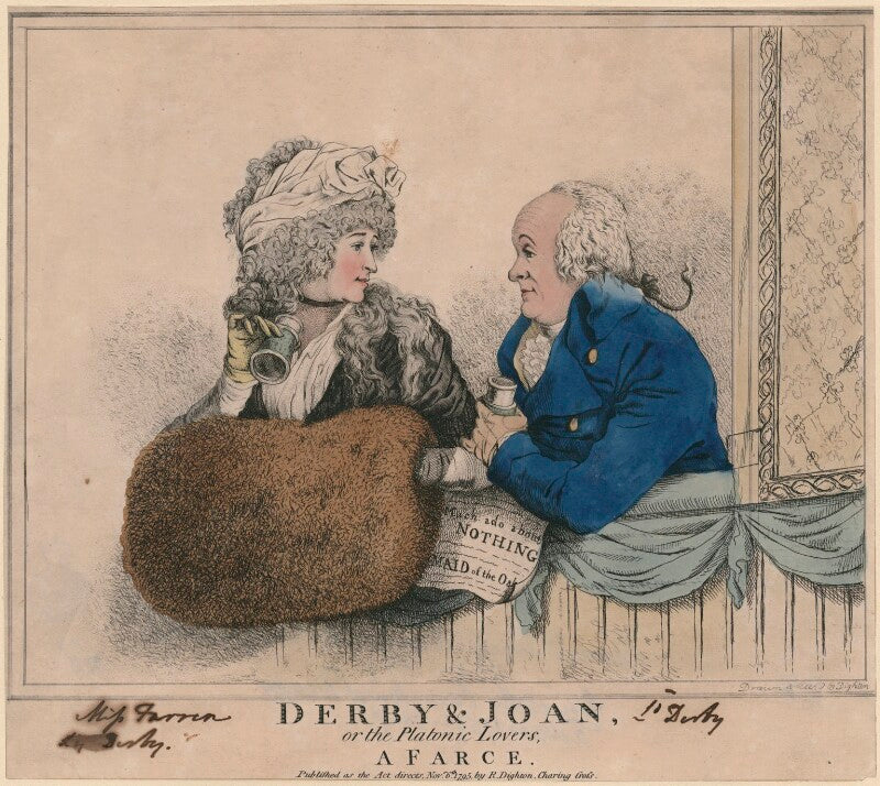'derby & joan or the platonic lovers, a farce' (elizabeth, countess of derby; edward smith stanley, 12th earl of derby) npg d9306