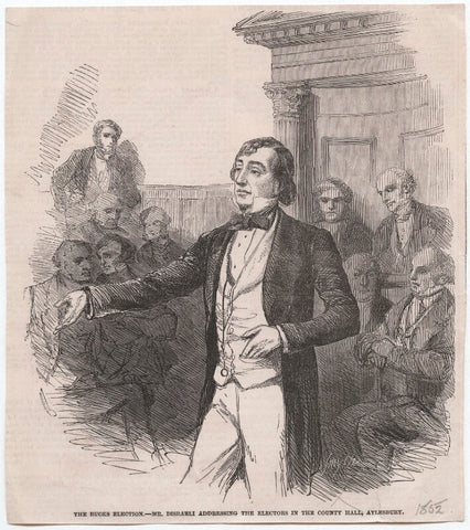 'The Bucks election - Mr Disraeli addressing the electors in the County Hall, Aylesbury' NPG D45902